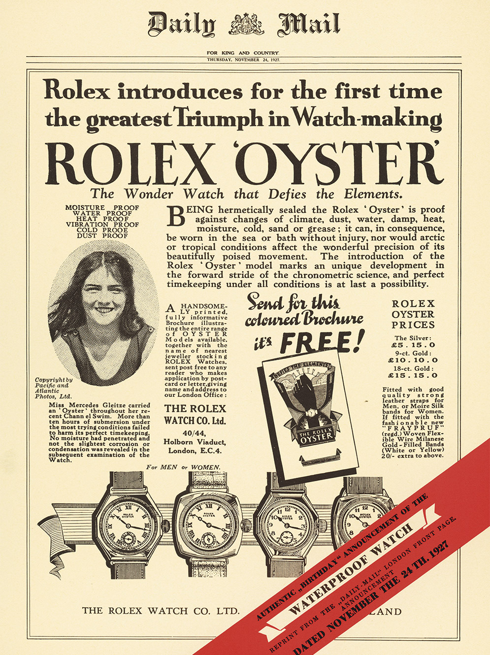 rolex oyster story - Oriental Watch Company