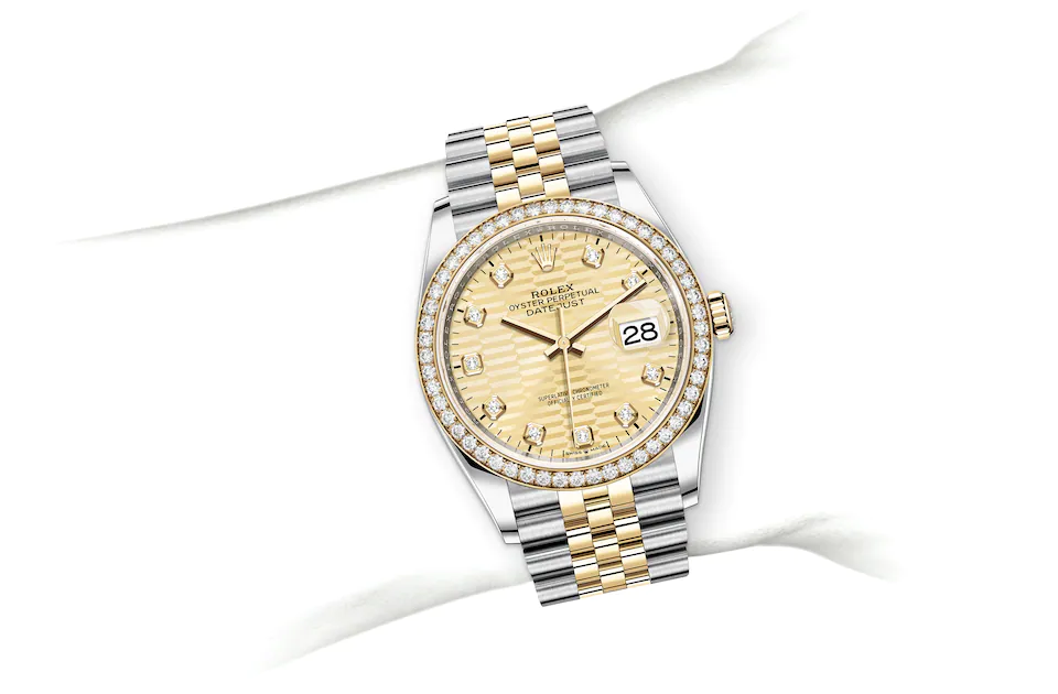 Rolex M126283RBR-0031 勞力士手腕 datejust  Datejust 36  Datejust 36 Oyster, 36 mm, Oystersteel, yellow gold and diamonds