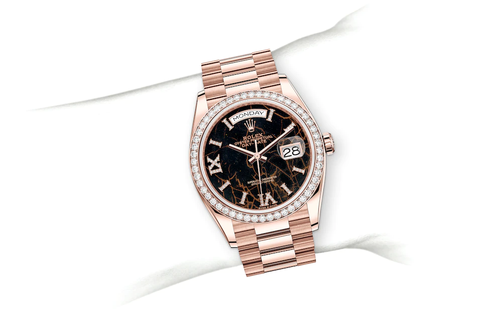 Rolex M128345RBR-0044 勞力士手腕 day-date  Day-Date 36  Day-Date 36 Oyster, 36 mm, Everose gold and diamonds