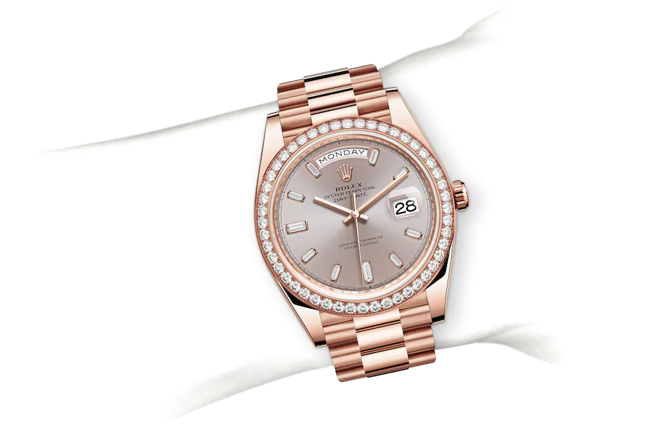 Rolex M228345RBR-0007 勞力士手腕 day-date  Day-Date 40  Day-Date 40 Oyster, 40 mm, Everose gold and diamonds