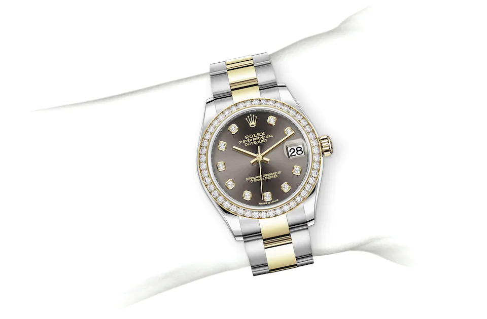 Rolex M278383RBR-0021 勞力士手腕 datejust  Datejust 31  Datejust 31 Oyster, 31 mm, Oystersteel, yellow gold and diamonds